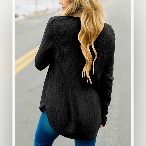 MEROKEETY Women's Long Sleeve Oversized Crew Neck S Knit Pullover Sweater - Picture 2 of 6